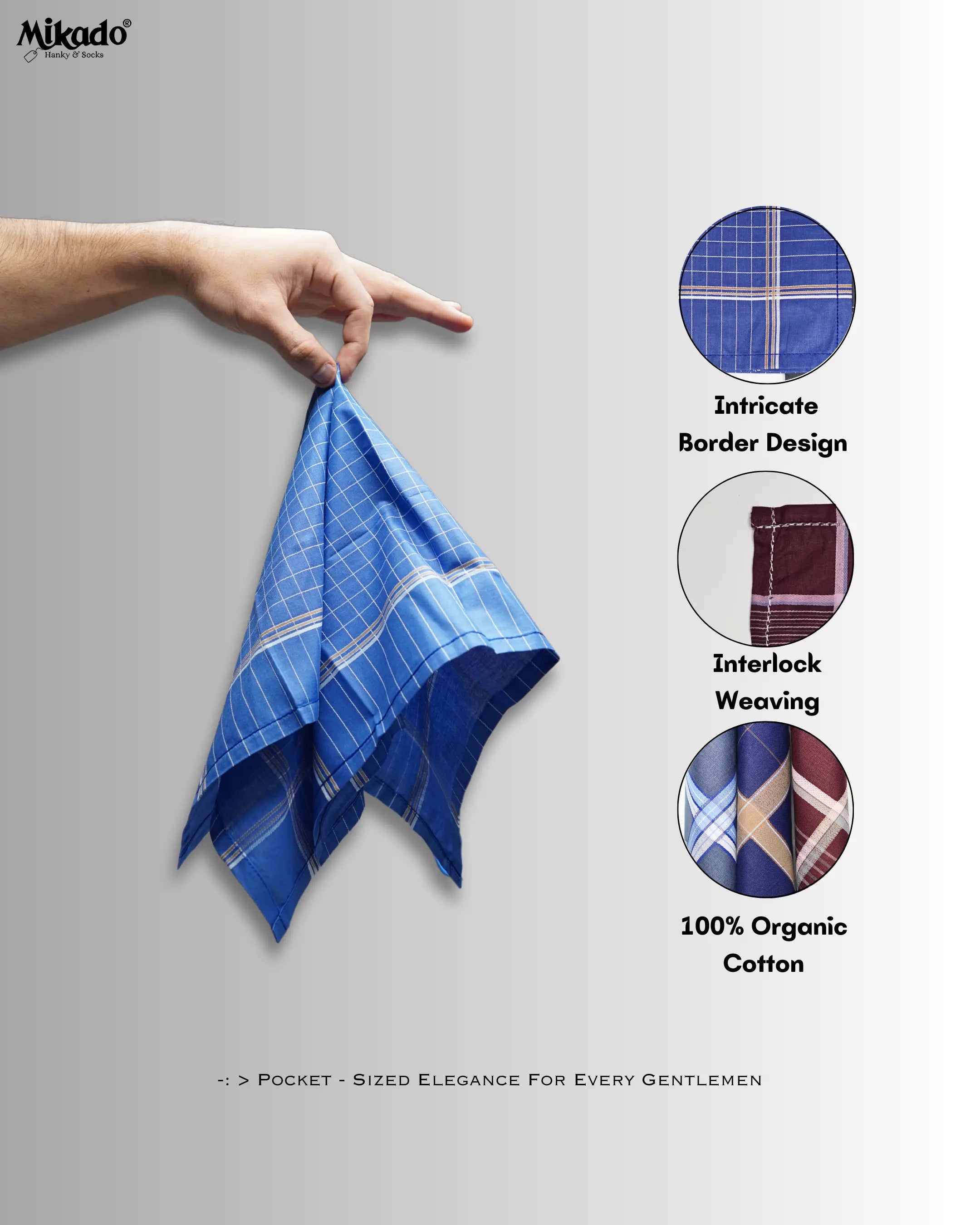 Dark Coloured Mix Design 100% Cotton Hanky Mikado
