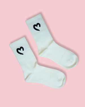 Candy Heart Crew Socks For Women Mikado