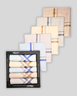 Bold Border premium coloured 100% cotton hanky for men Mikado