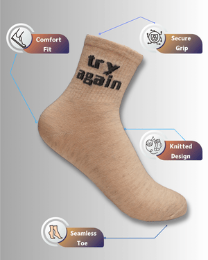 Try Again Cotton Crew Socks - Mikado