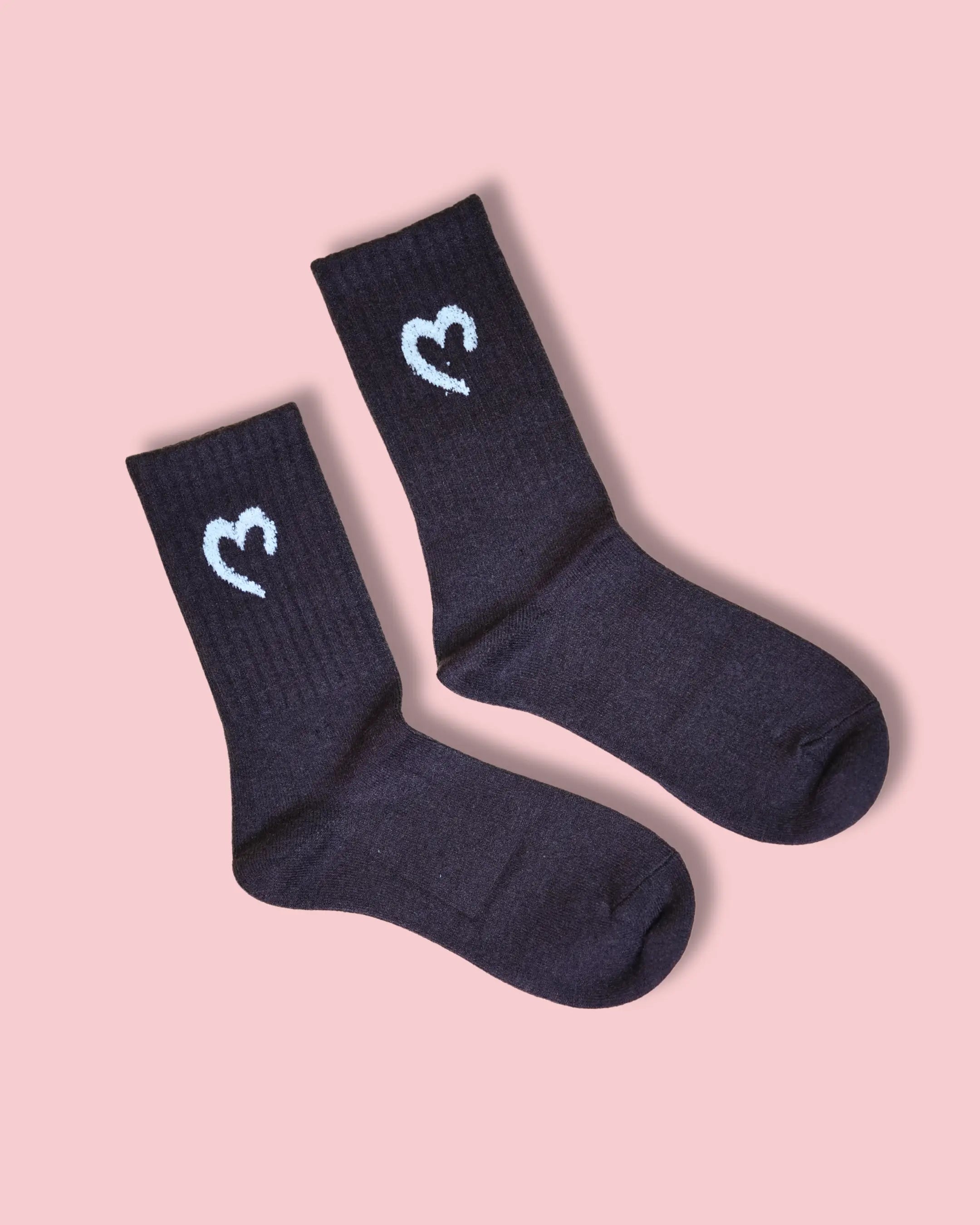 Candy Heart Crew Socks For Women Mikado