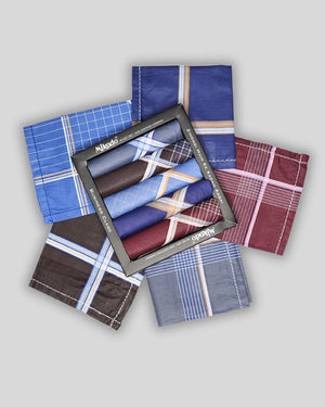 Dark Coloured Mix Design 100% Cotton Hanky Mikado