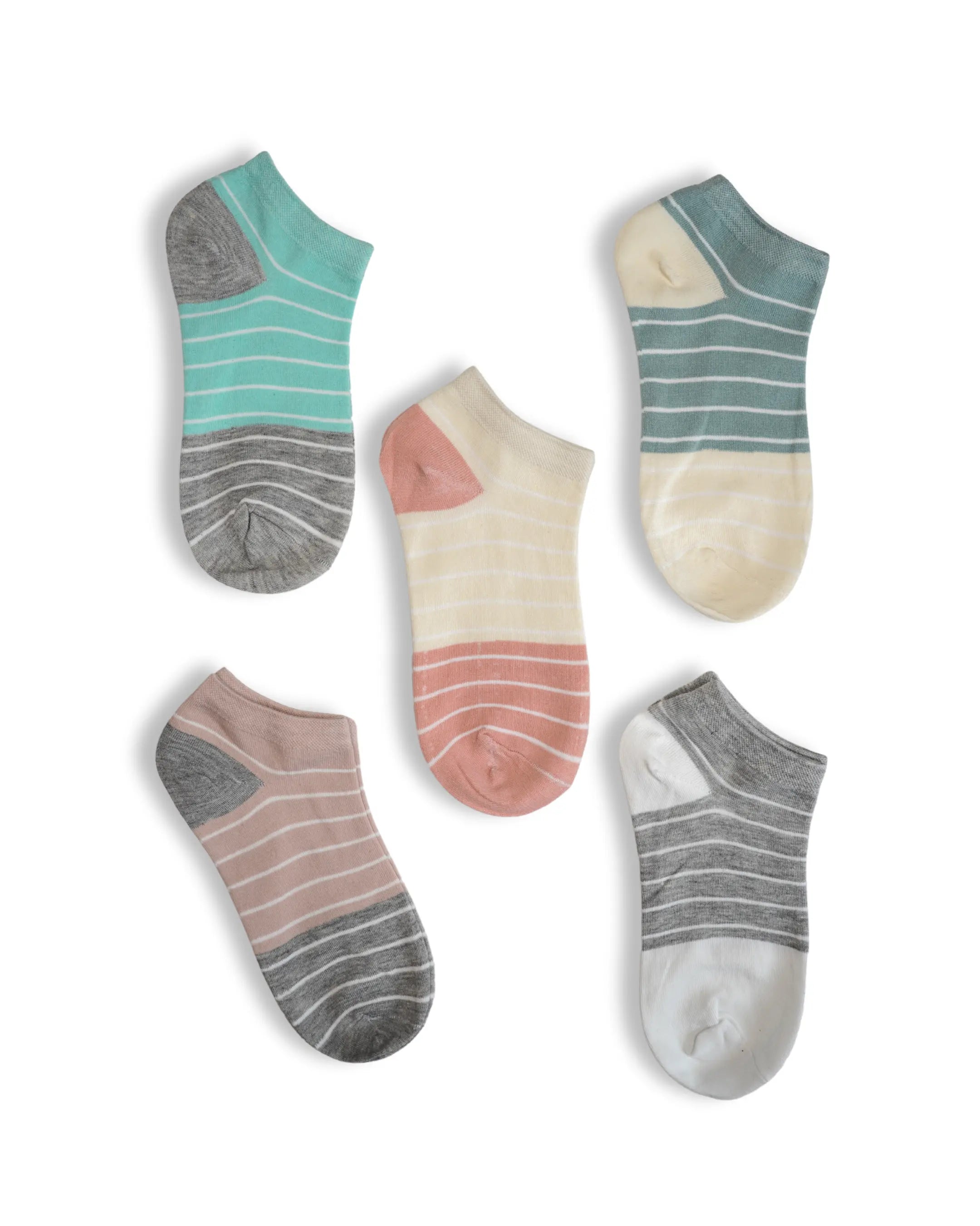Dual Shade Cotton Ankle Socks For Women Mikado