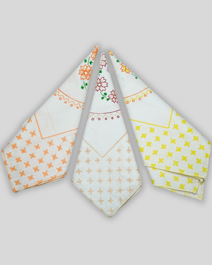 Vintage Rose 100% Cotton Hanky For Women - Mikado