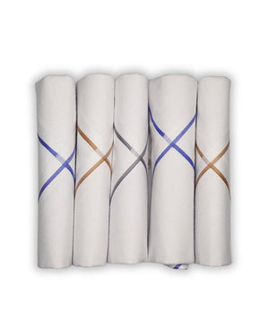 Classic Coloured Stripe 100% Cotton Hanky - Mikado