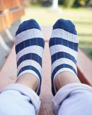 Stripped Cotton Ankle Socks Mikado