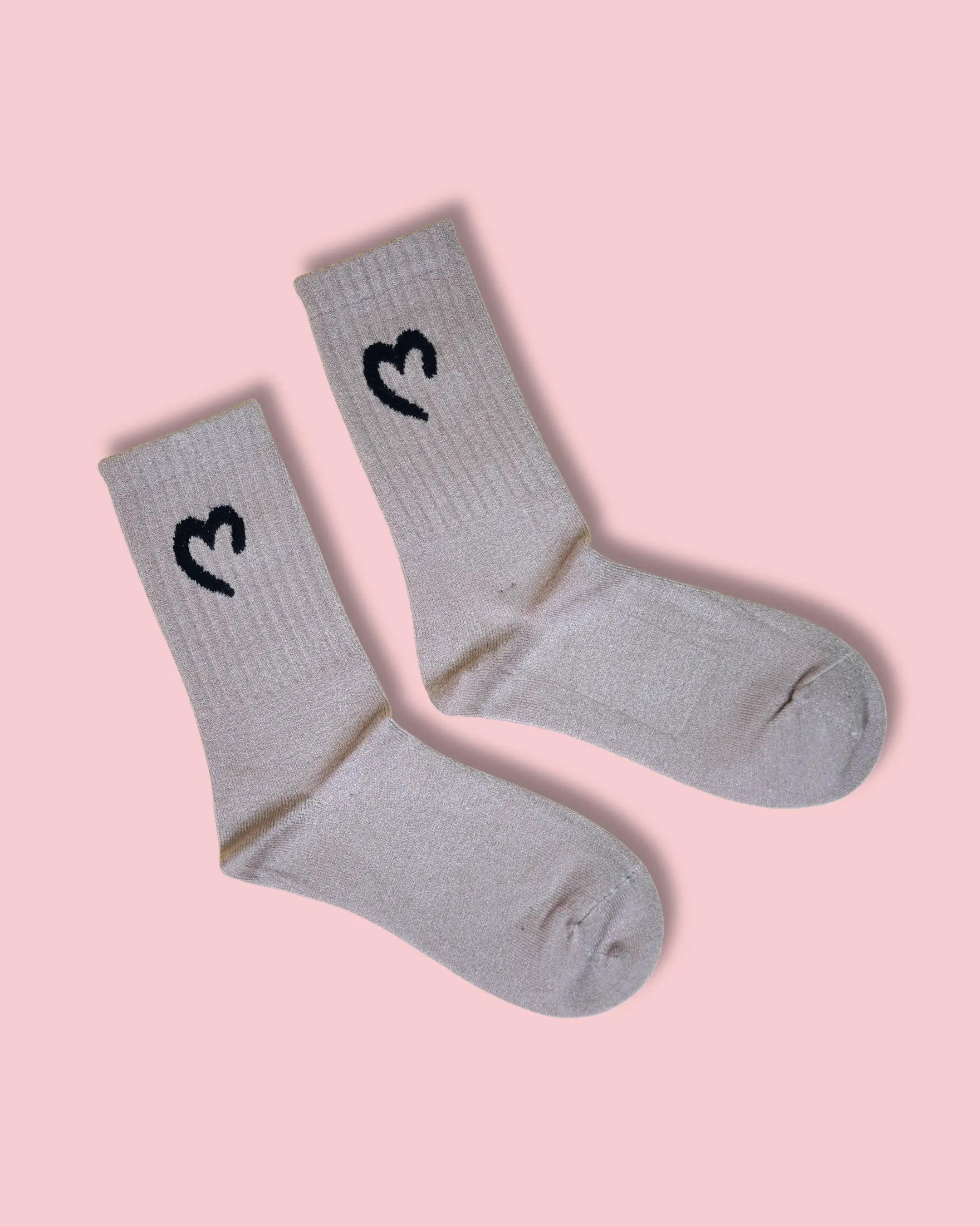 Candy Heart Crew Socks For Women Mikado