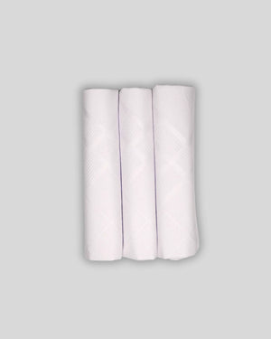 White to white Premium 100% Mercerised cotton Men’s Hanky Mikado