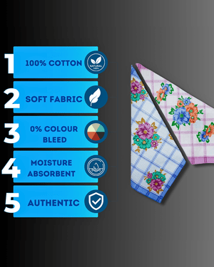 Flora Garden 100% Pure Cotton Handkerchief - Mikado