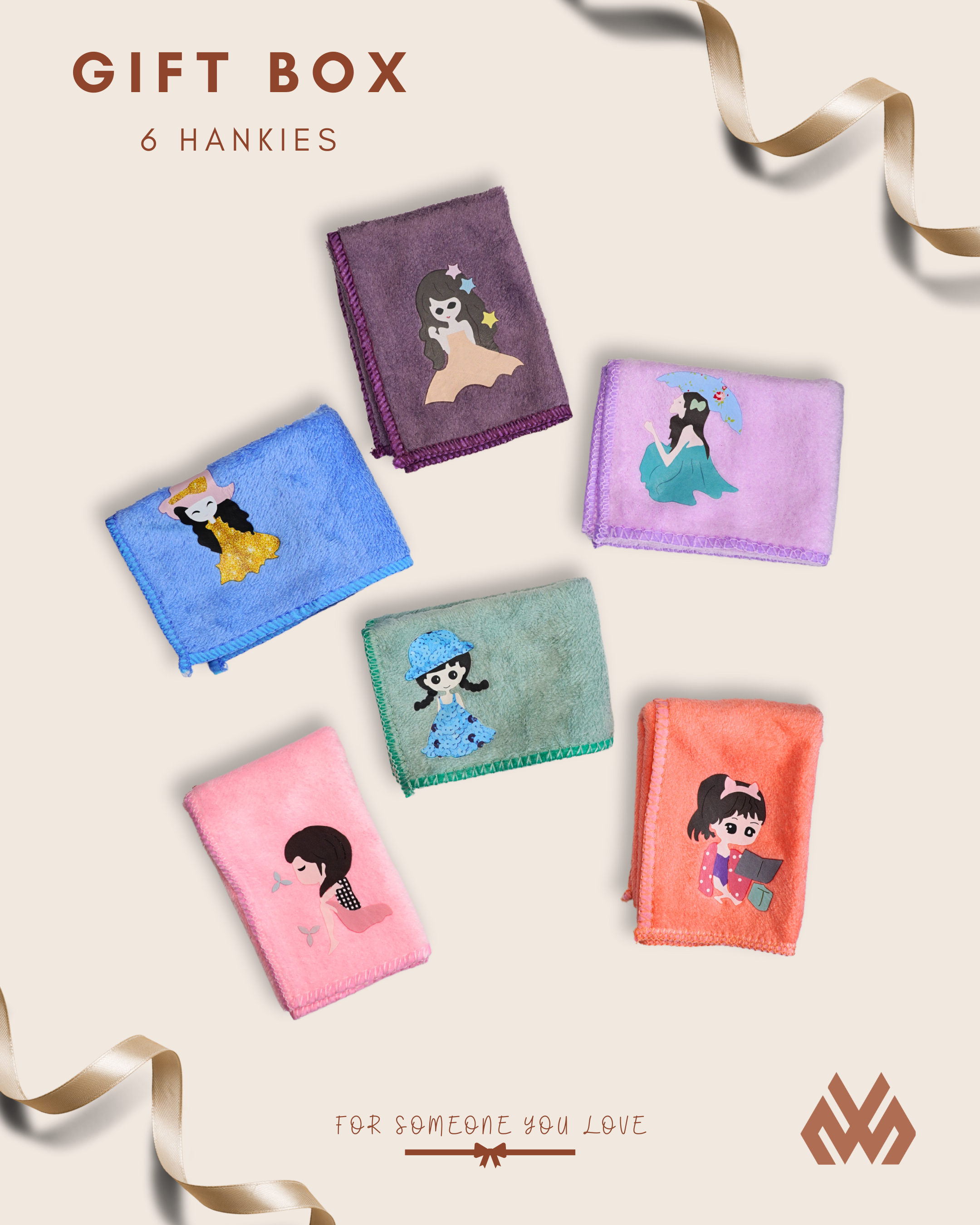 Cute Cartoon Design Hanky - Gift Box
