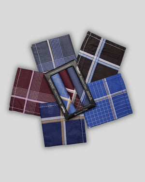 Dark Coloured Mix Design 100% Cotton Hanky Mikado