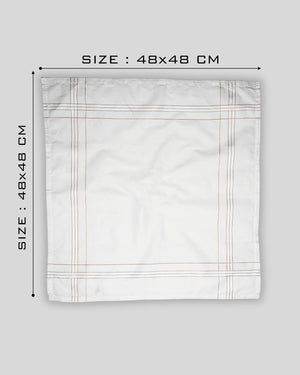 Classic white border 100% cotton hanky for men Mikado