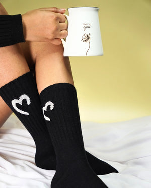 Candy Heart Crew Socks For Women Mikado