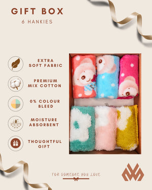 Teddy Flower Premium Hanky For Women & Kids Mikado