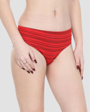 Sassy Striped Mid waist Hipster Cotton Panty (Pack of 3) Vancia