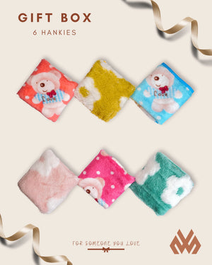 Teddy Flower Premium Hanky For Women & Kids Mikado
