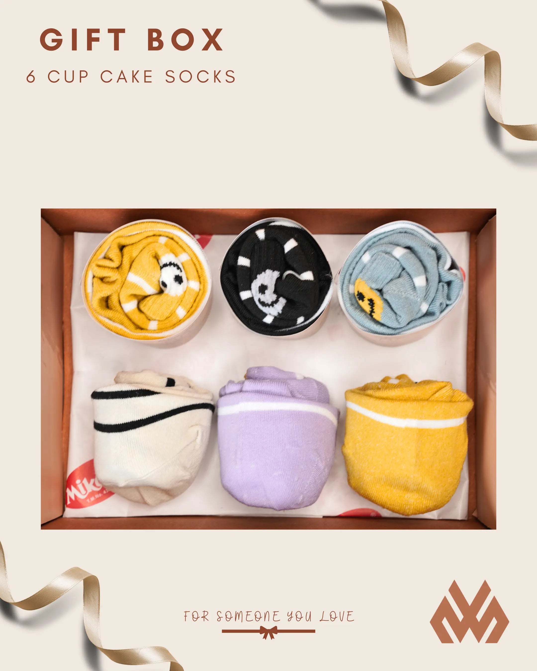 Cup Cake Socks Smiley 😃 - Gift Box Mikado