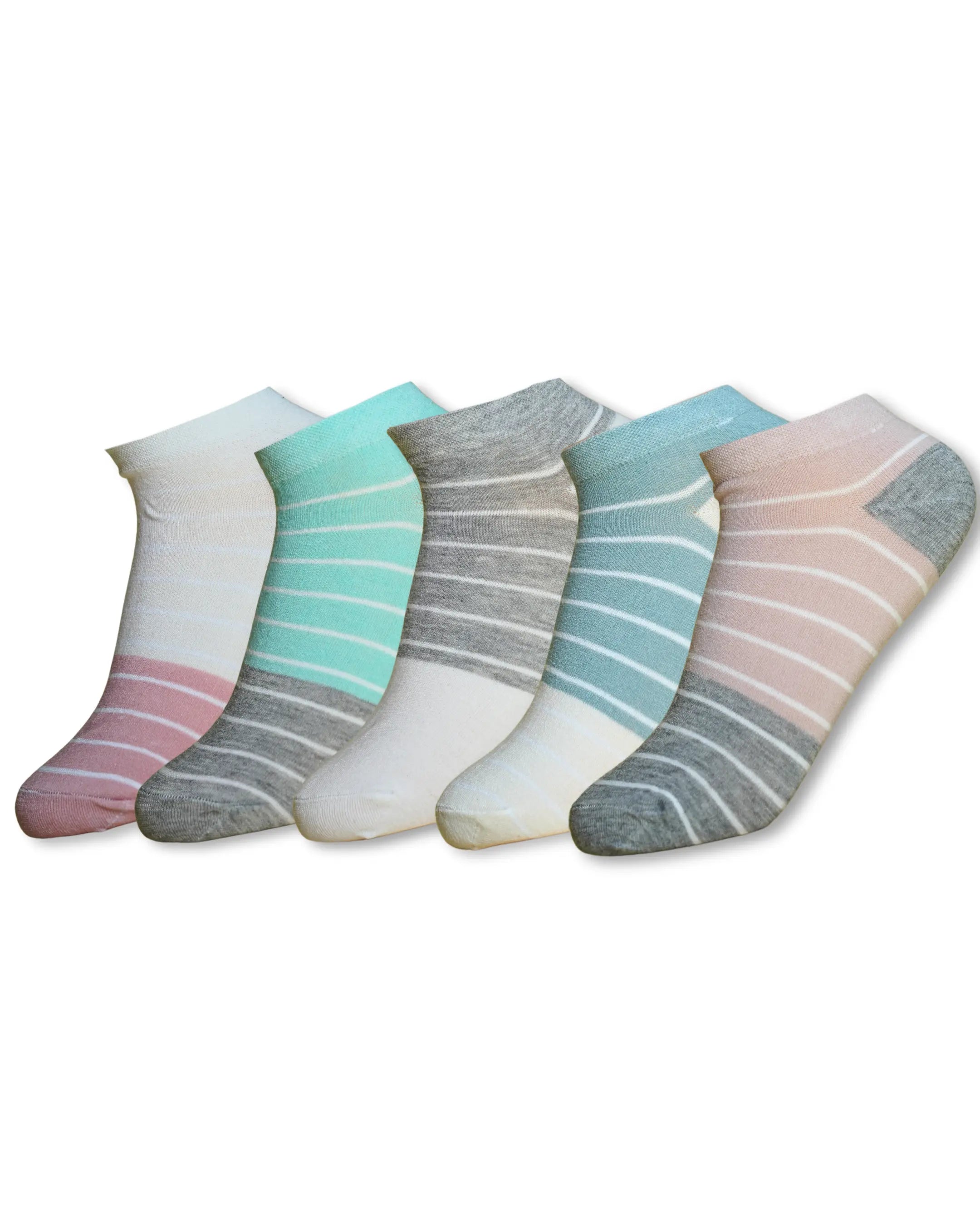 Dual Shade Cotton Ankle Socks For Women Mikado