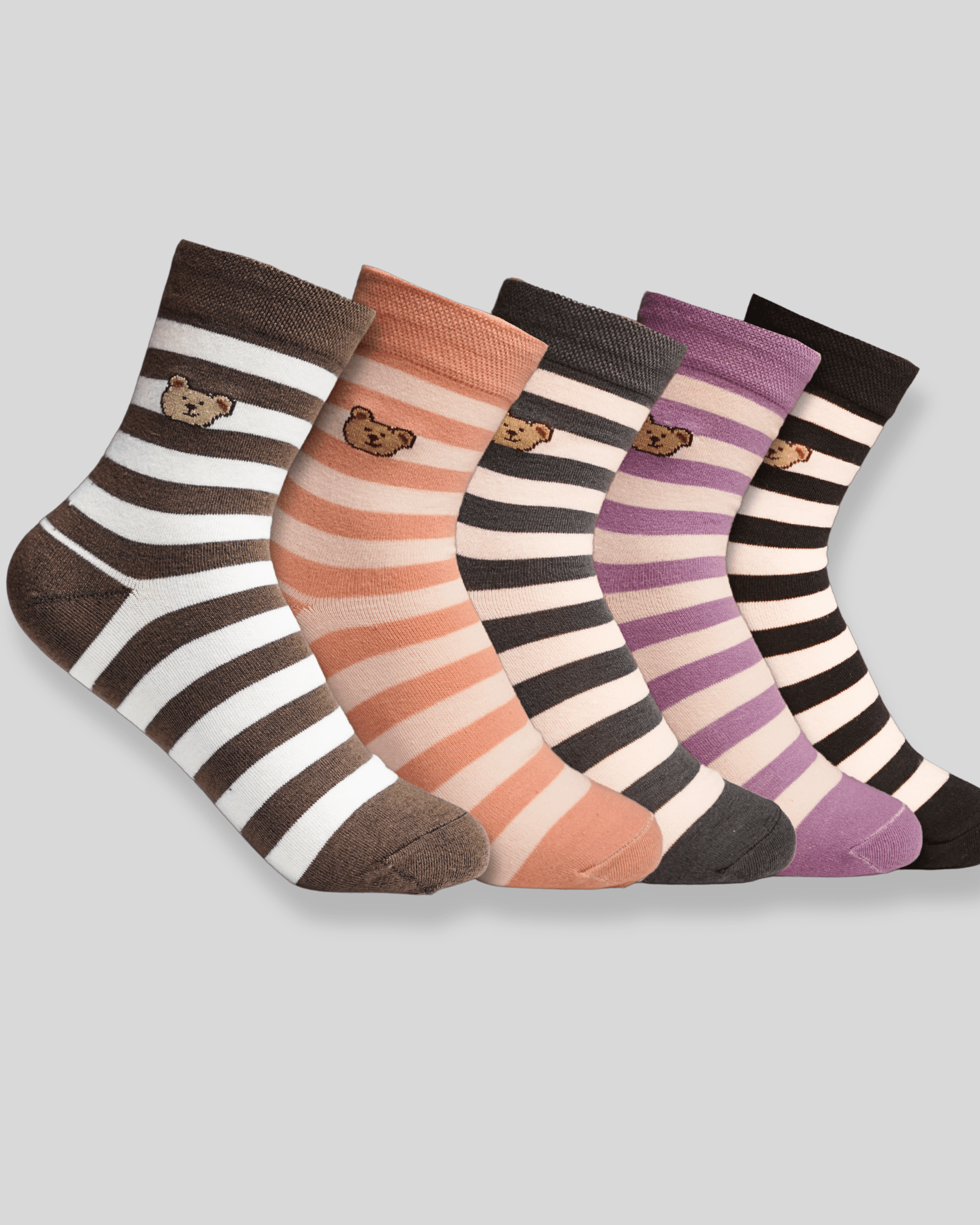 Broad Stripped Cotton Crew Socks - Mikado