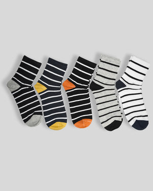 Classic Striped Cotton Crew Socks Mikado