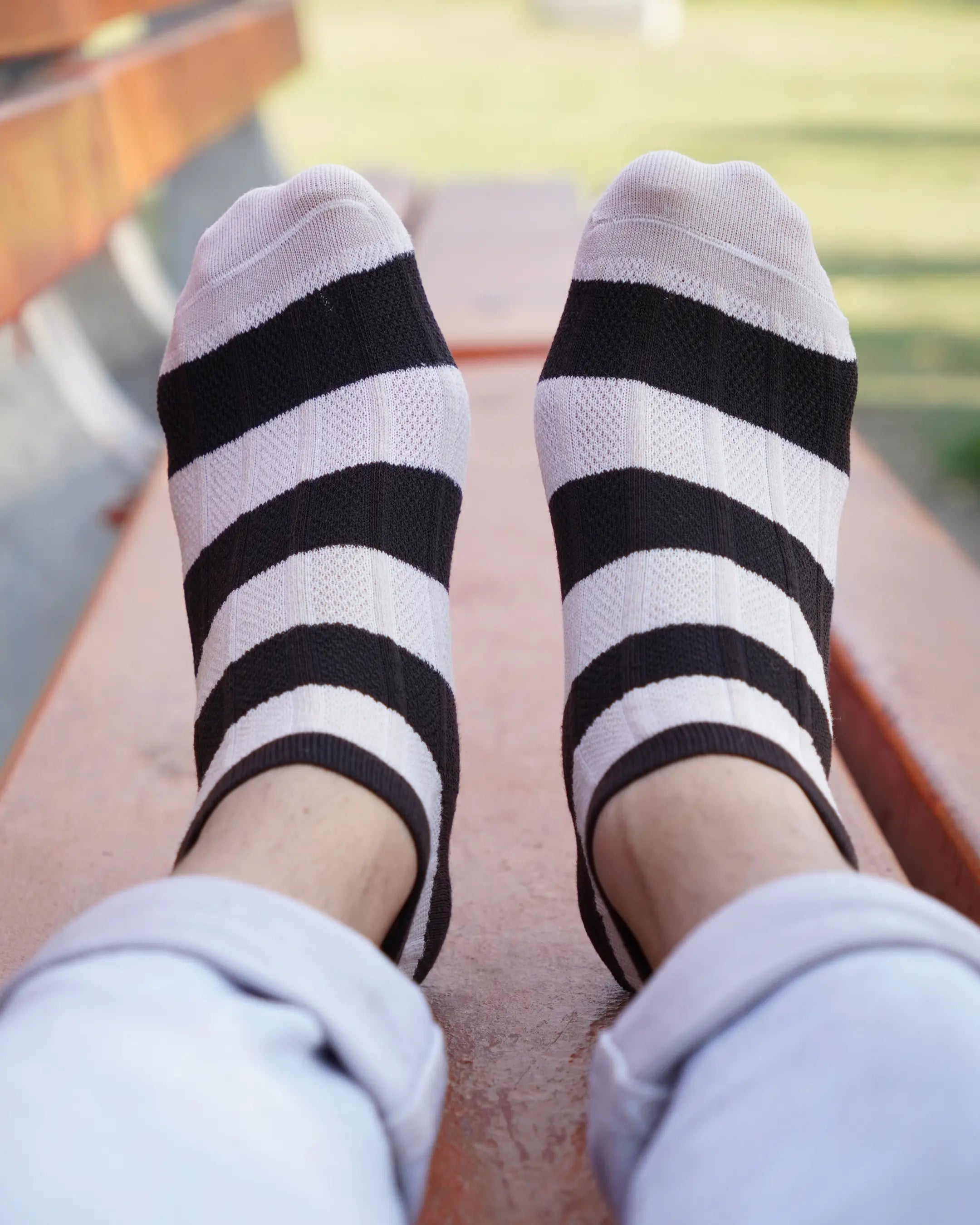 Stripped Cotton Ankle Socks Mikado