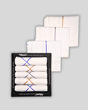 Classic Coloured Stripe 100% Cotton Hanky - Mikado