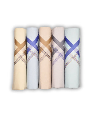 Bold Border premium coloured 100% cotton hanky for men Mikado