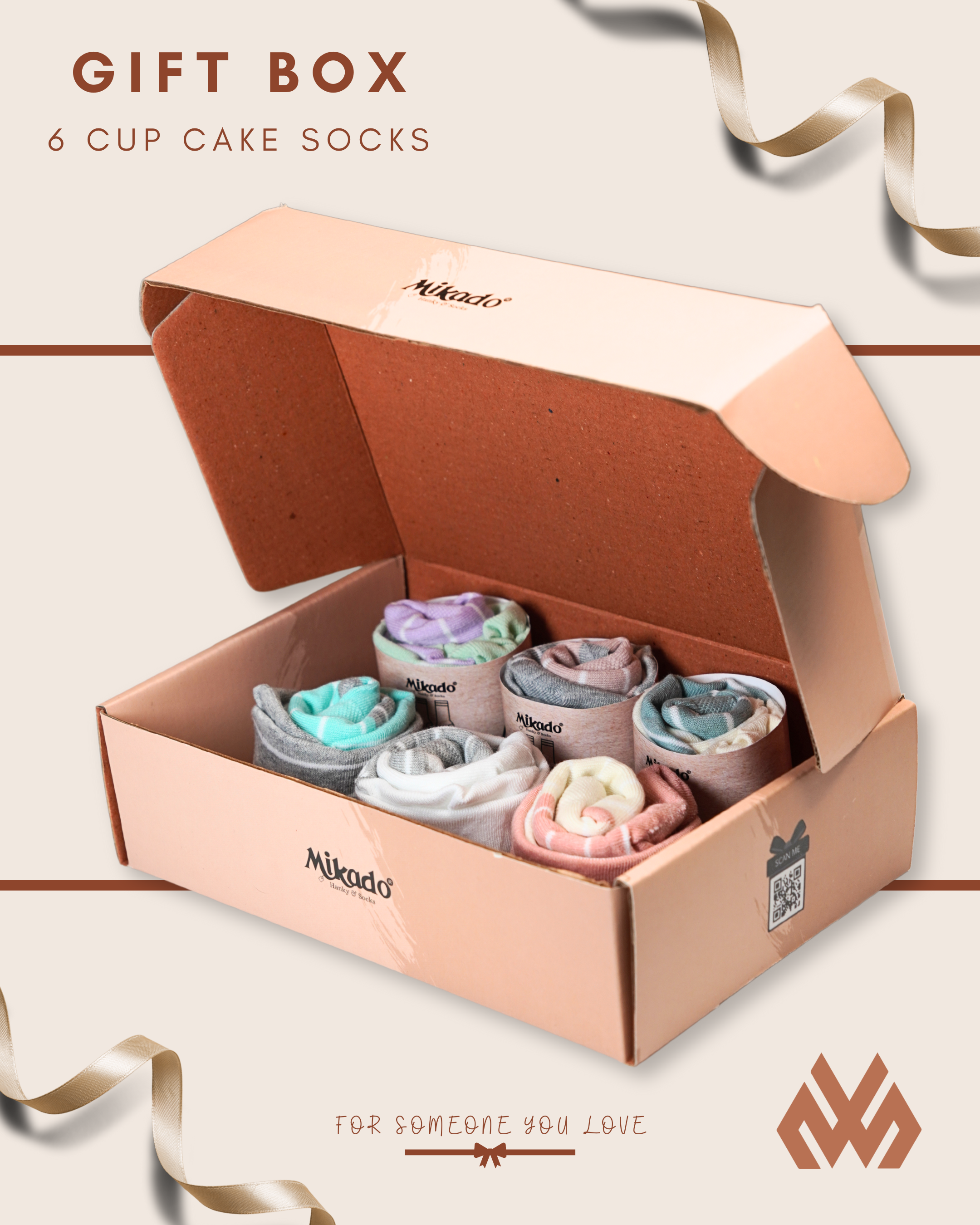 Cup Cake Socks Dual Shade - Gift Box