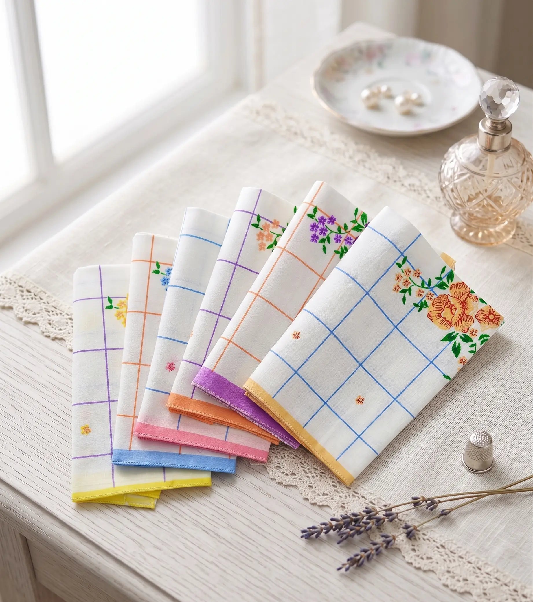 Blossom 100% premium Cotton Handkerchief For Women Mikado