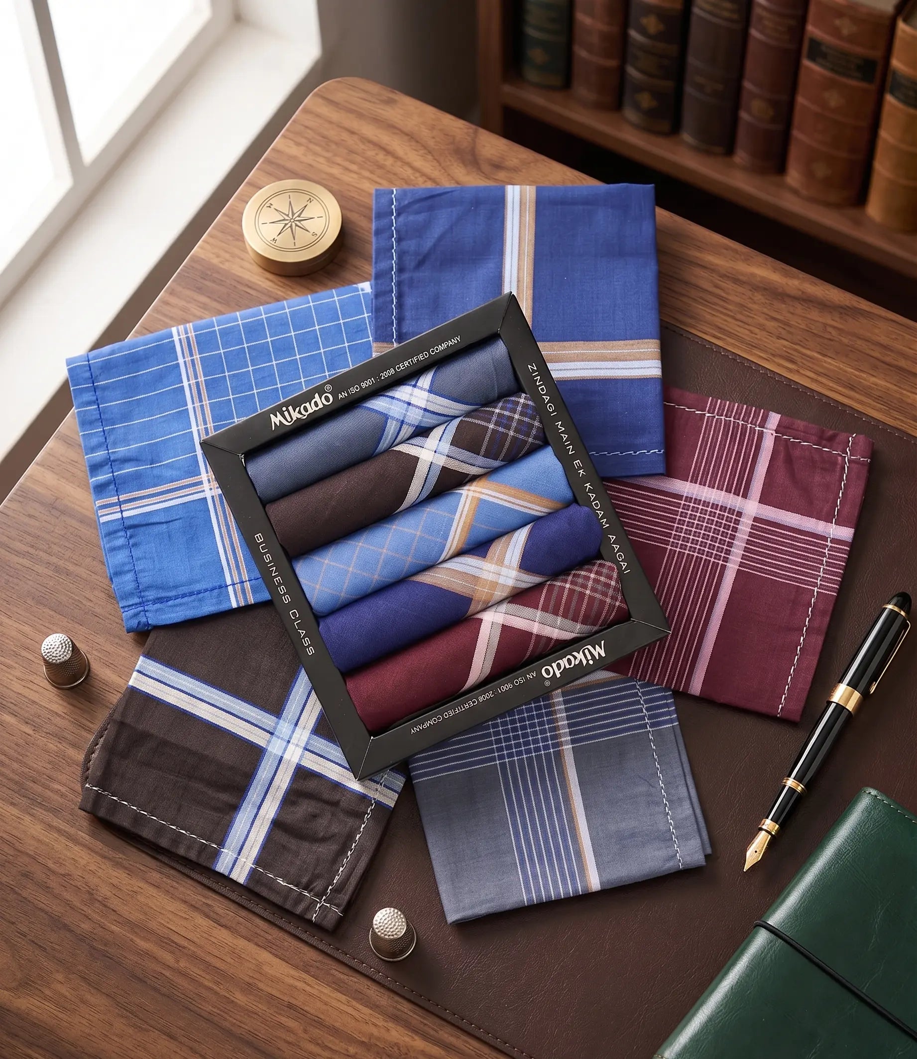 Dark Coloured Mix Design 100% Cotton Hanky Mikado