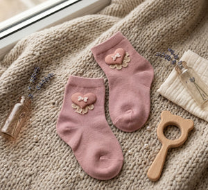 Pink heart baby socks Mikado