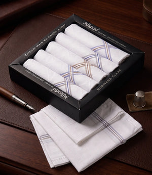 Fine Striped 100% Cotton Hanky Mikado