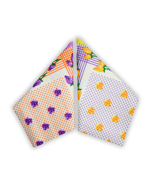Polka Bloom multicolor cotton handkerchief Mikado