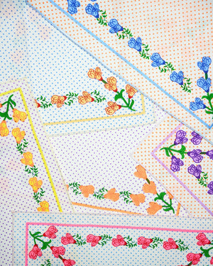 Polka Bloom 2 premium cotton handkerchief Mikado