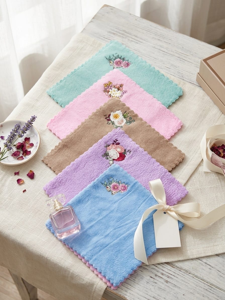 Sparrow and flower Premium Soft Cotton Hanky