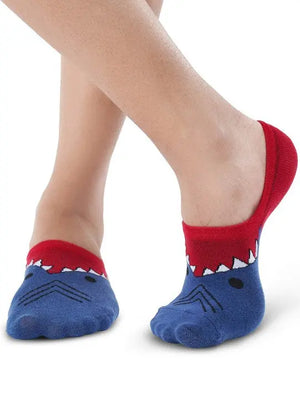Blue Dino No-Show Socks Mikado