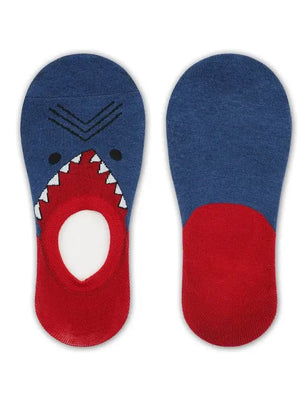Blue Dino No-Show Socks Mikado