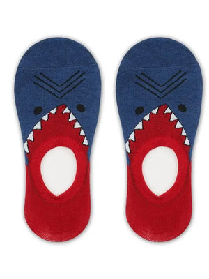 Blue Dino No-Show Socks Mikado