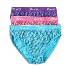 Rose printed Bikini Soft elastic Cotton Panty- exclusive (Pack of 3) Vancia