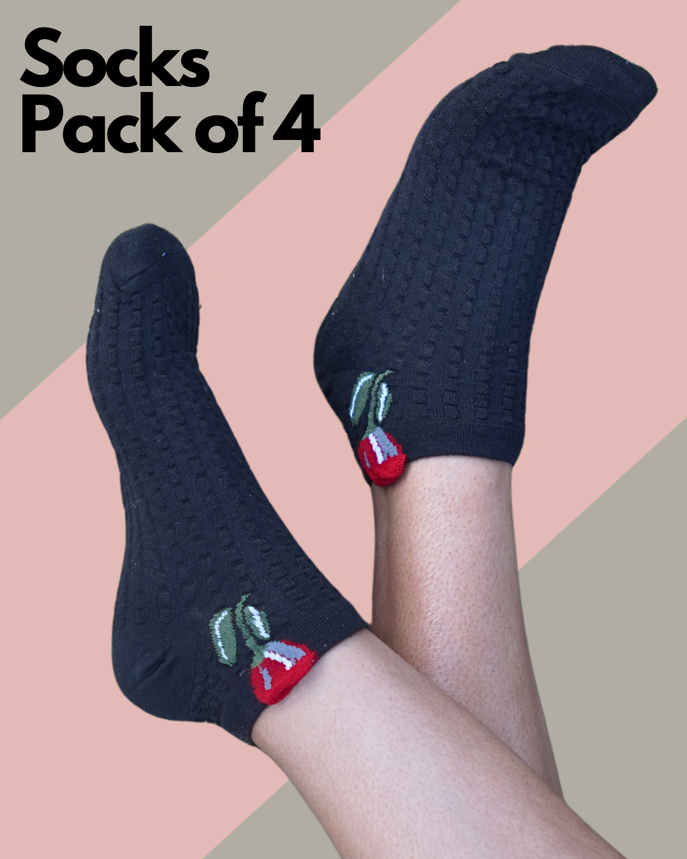 Rose Knitted Ankle Socks (4 COLORS)