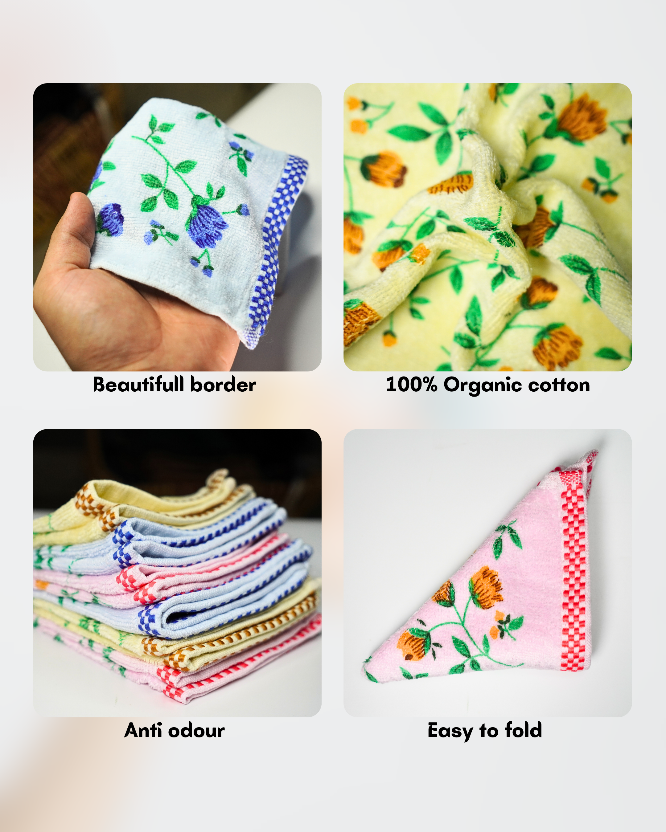 100% Cotton towel Flower Printed