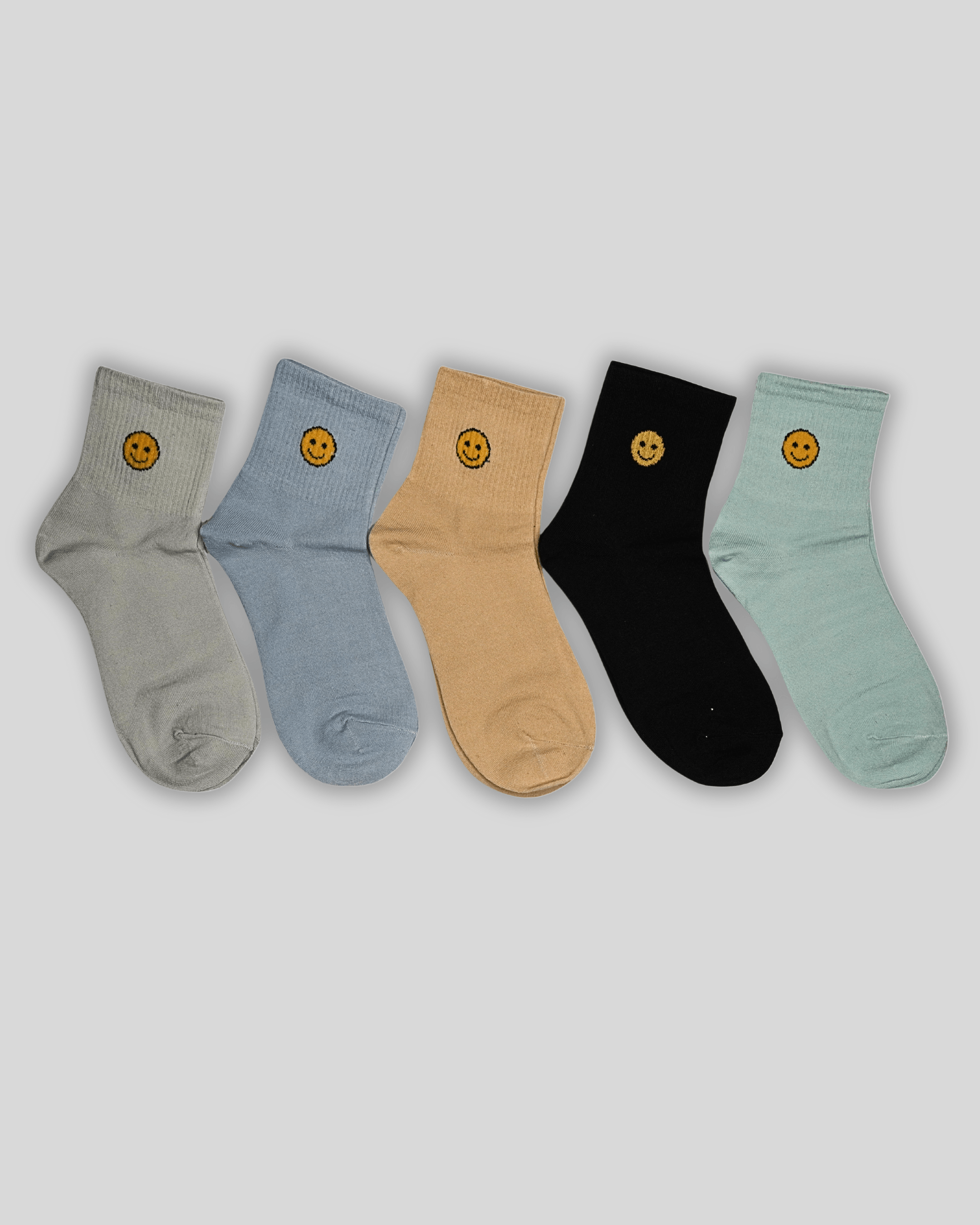 Smiley Cotton Crew Socks - Mikado