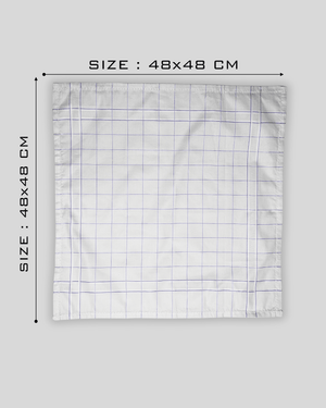 White Classic Check 100% Cotton Hanky - Mikado