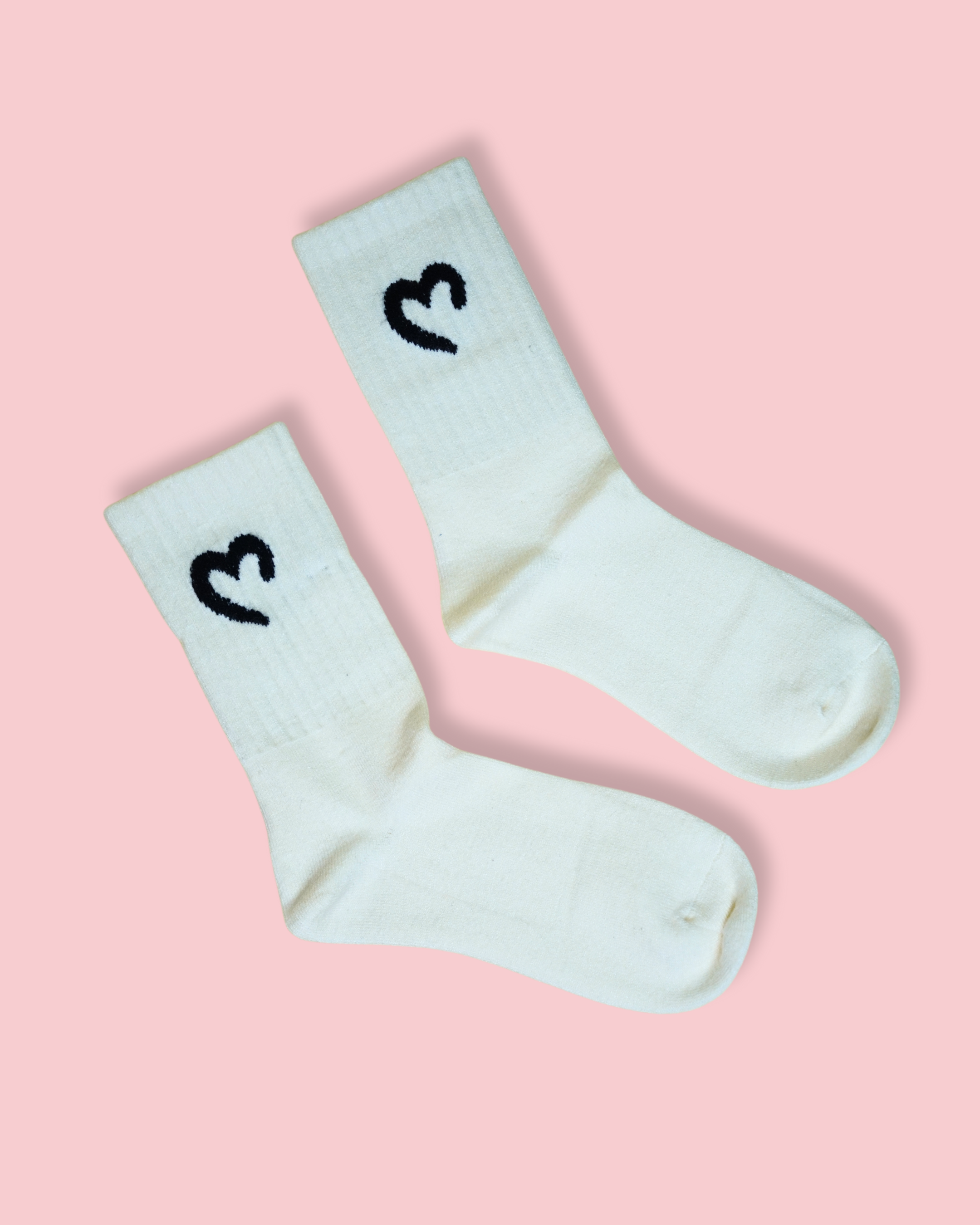 Candy Heart Crew Socks For Women