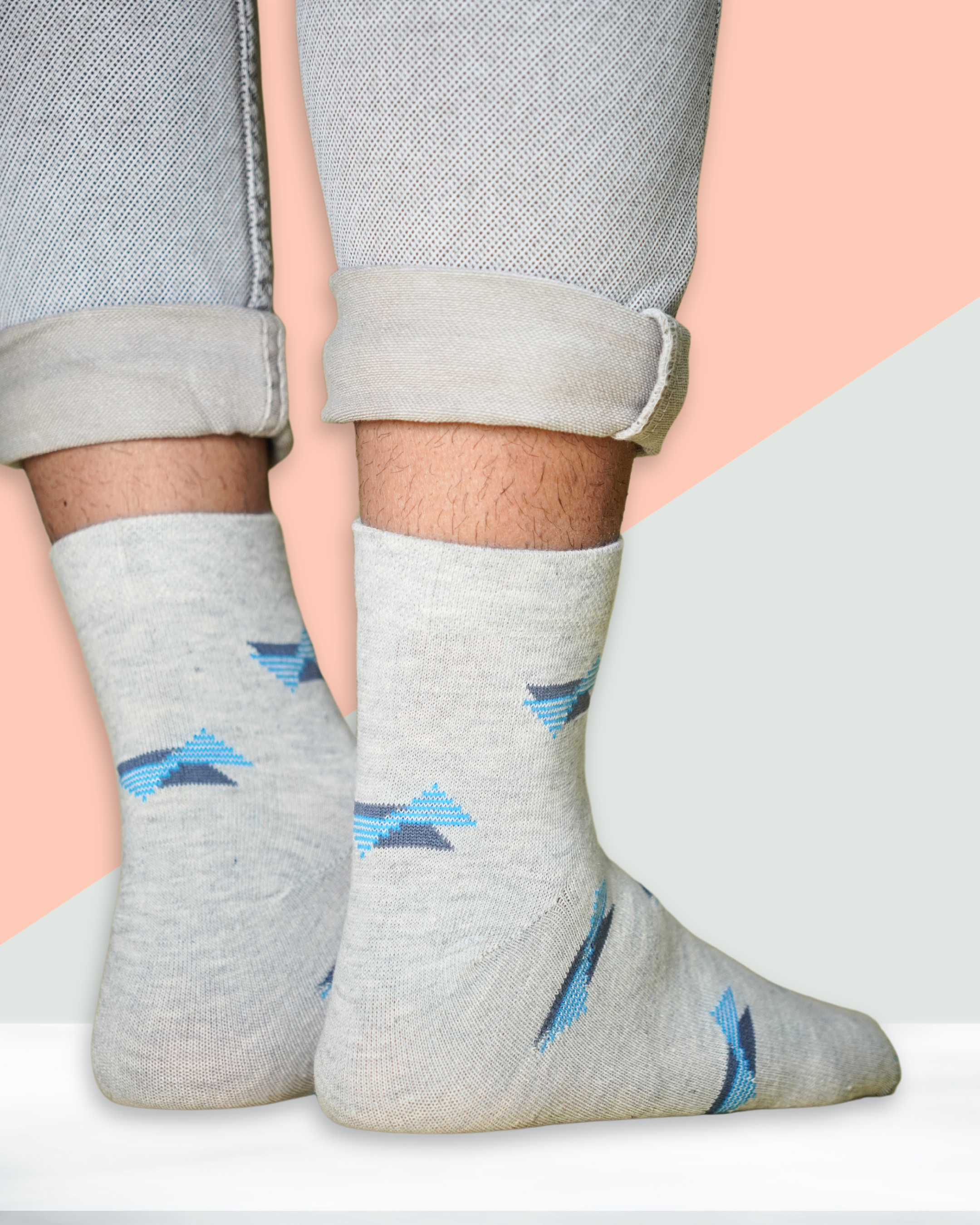 Blue Wings Crew Socks For Men