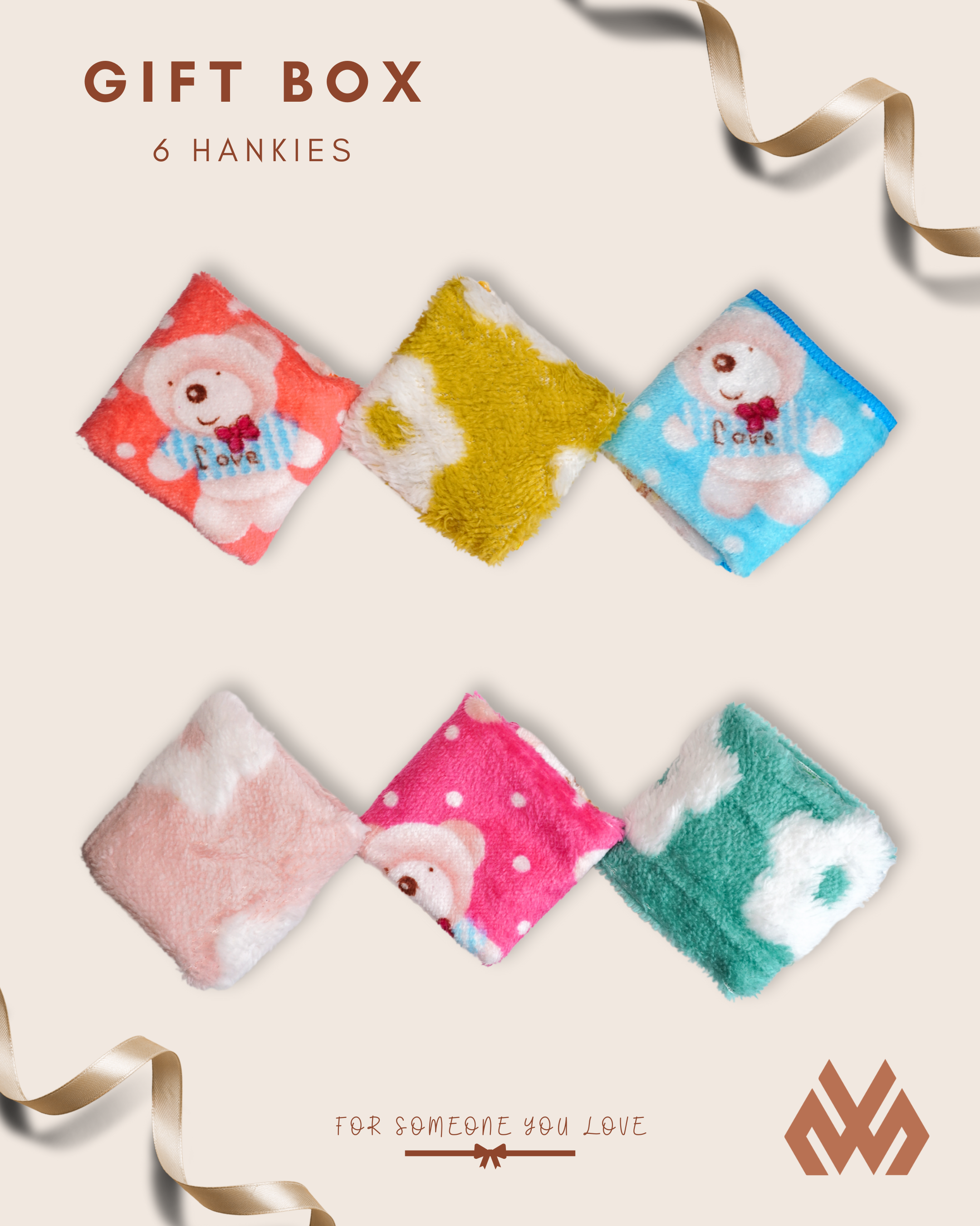 Teddy Flower Premium Hanky For Women & Kids