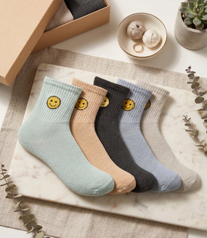 Pretty Smile Cotton Crew Socks Mikado