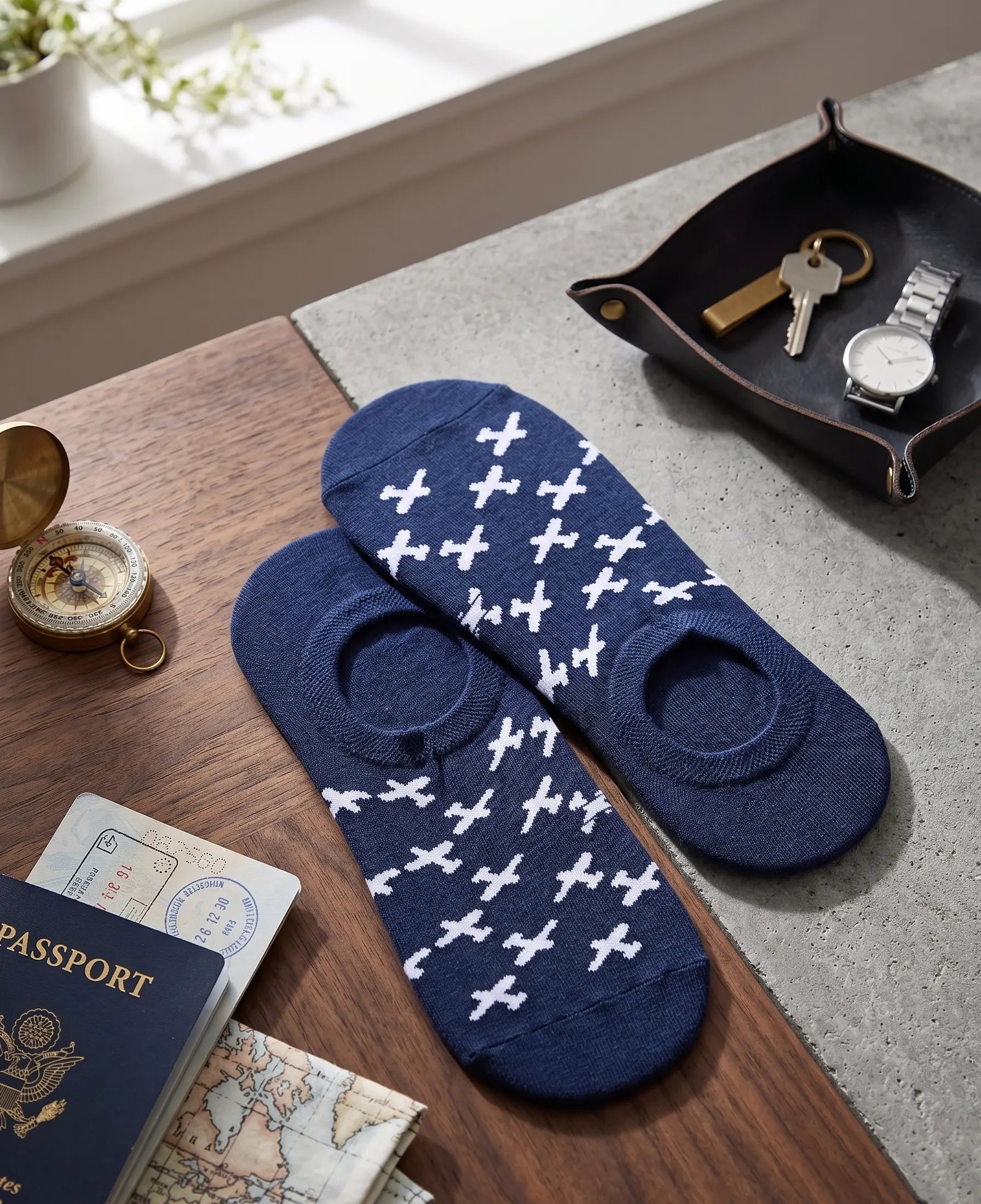 Aviation No-Show Socks Mikado