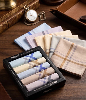 Bold Border premium coloured 100% cotton hanky for men Mikado