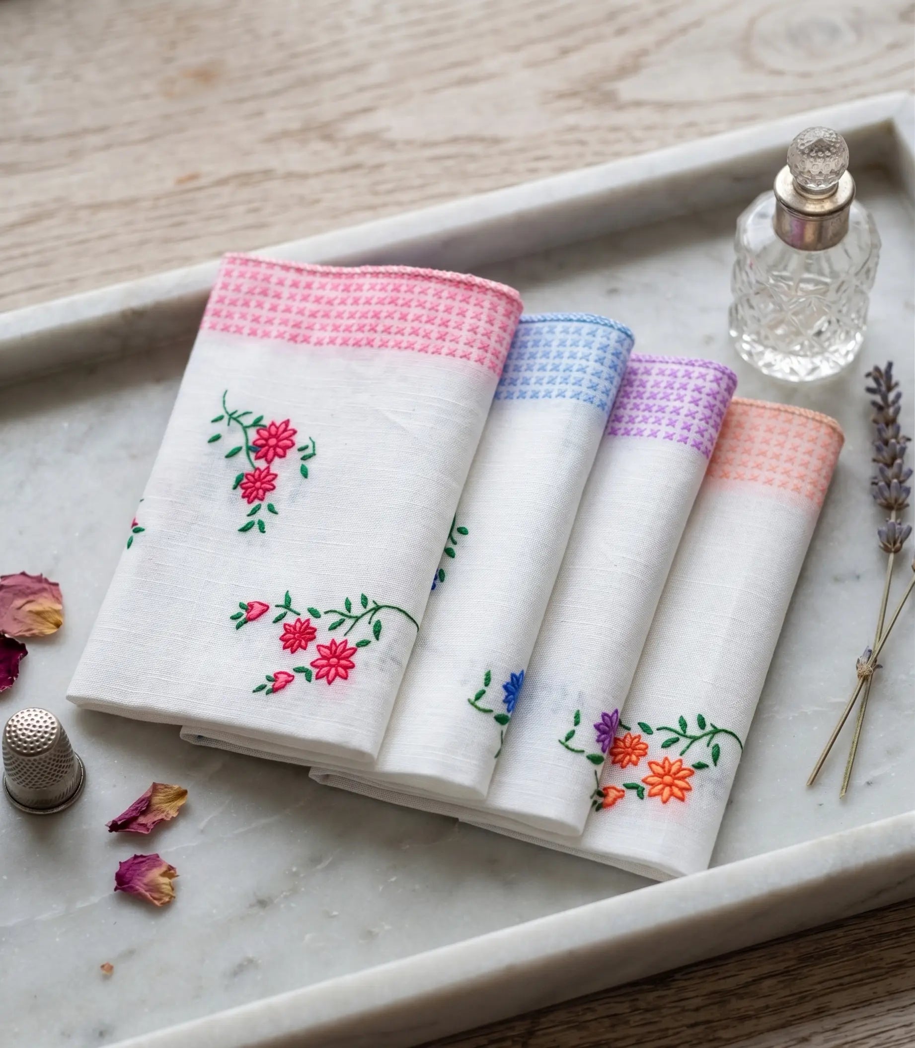 Orchid 2- The Perfect women's cotton handkerchief gift Mikado